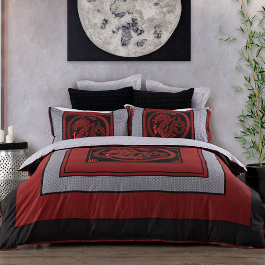 Liang Quilt Cover Set Range Red