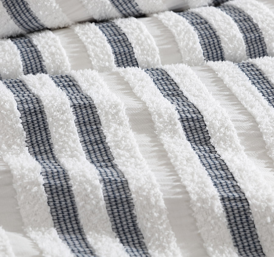 Boston Quilt Cover Set Range White