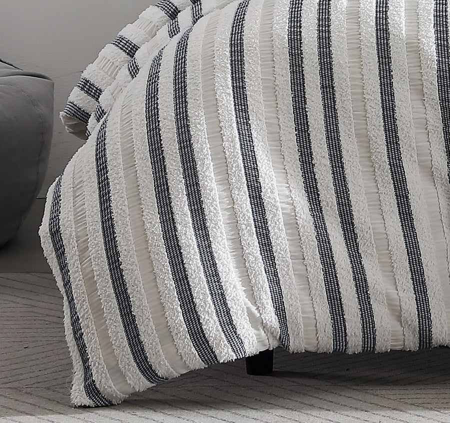 Boston Quilt Cover Set Range White