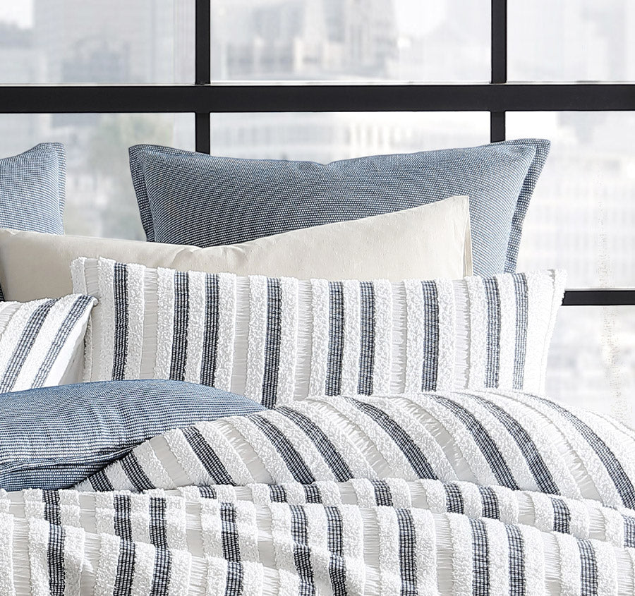 Boston Quilt Cover Set Range White