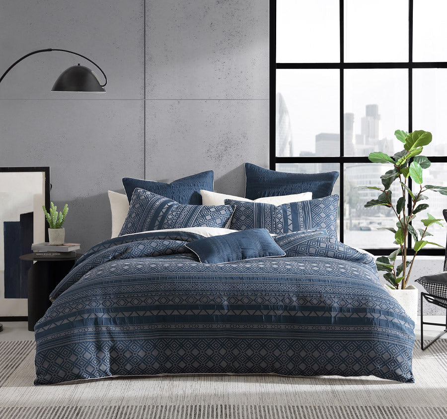 Orlando Quilt Cover Set Range Indigo Manchester Warehouse
