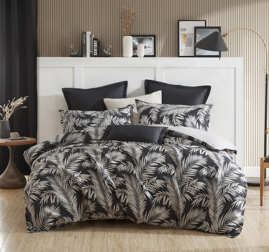 Villa Quilt Cover Set Range Black