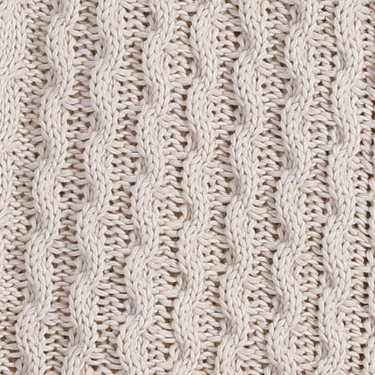 Cable Knit 130x170cm Throw Rug Cream