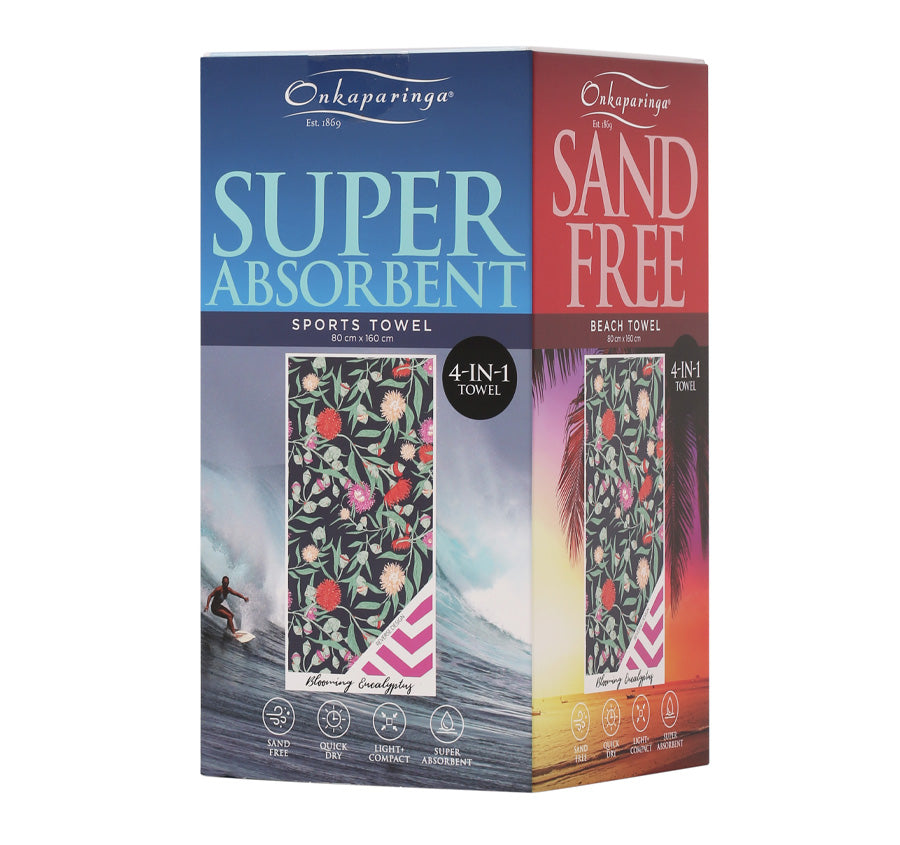 Sand Free 80x160cm Towel 4 in 1 Blooming Eucalyptus