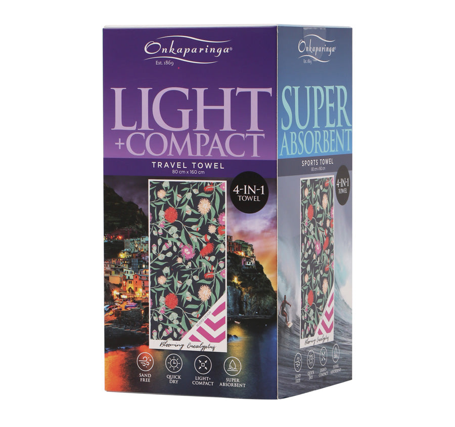 Sand Free 80x160cm Towel 4 in 1 Blooming Eucalyptus