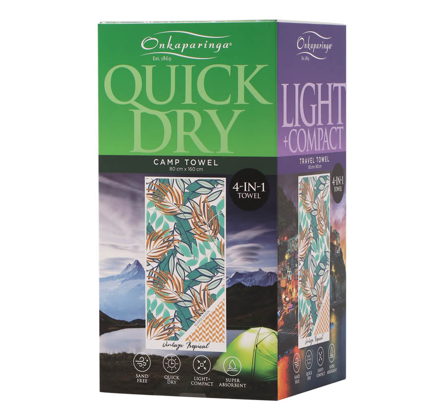 Sand Free 80x160cm Towel 4 in 1 Vintage Tropical