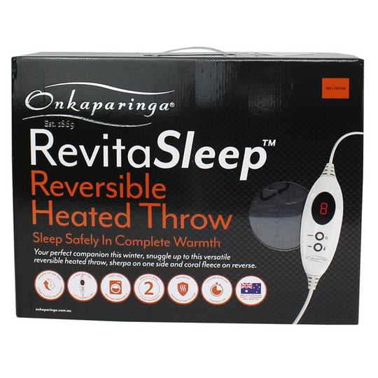 Revita Sleep 130x160cm Reversible Heated Throw Charcoal