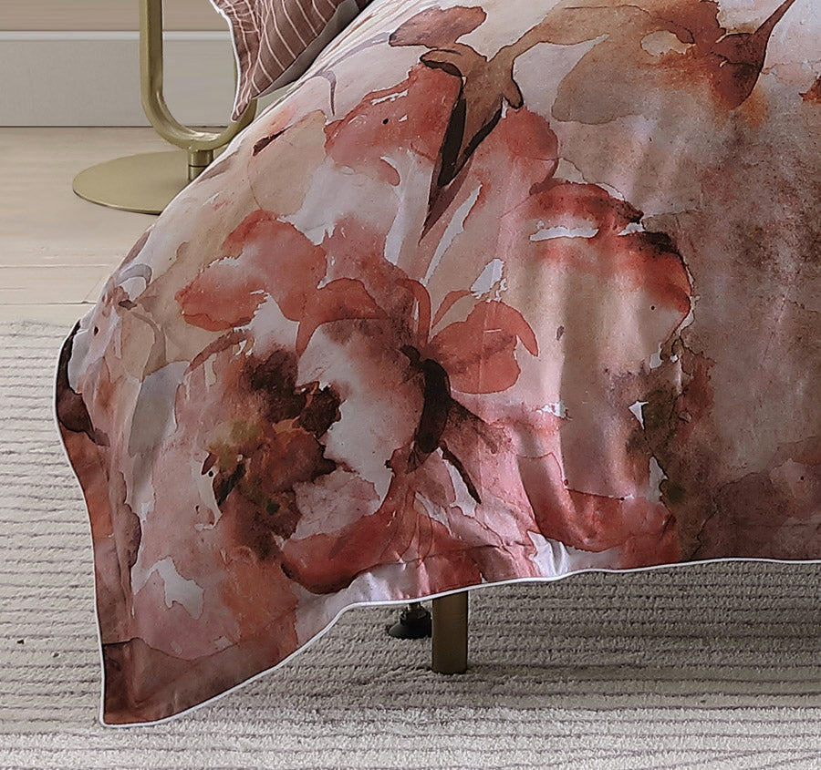Tessa Quilt Cover Set Range Peach