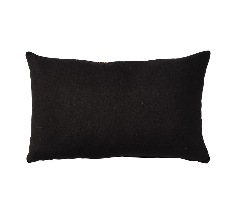 Golden Palms 30x50cm Filled Cushion Black