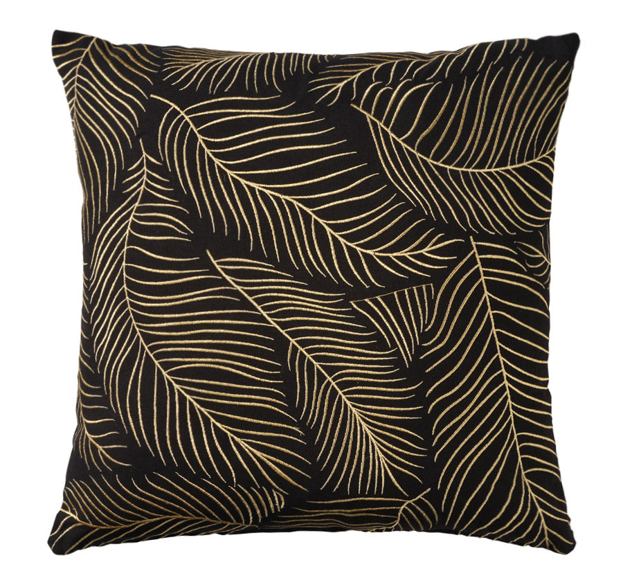 Golden Palms 50x50cm Filled Cushion Black