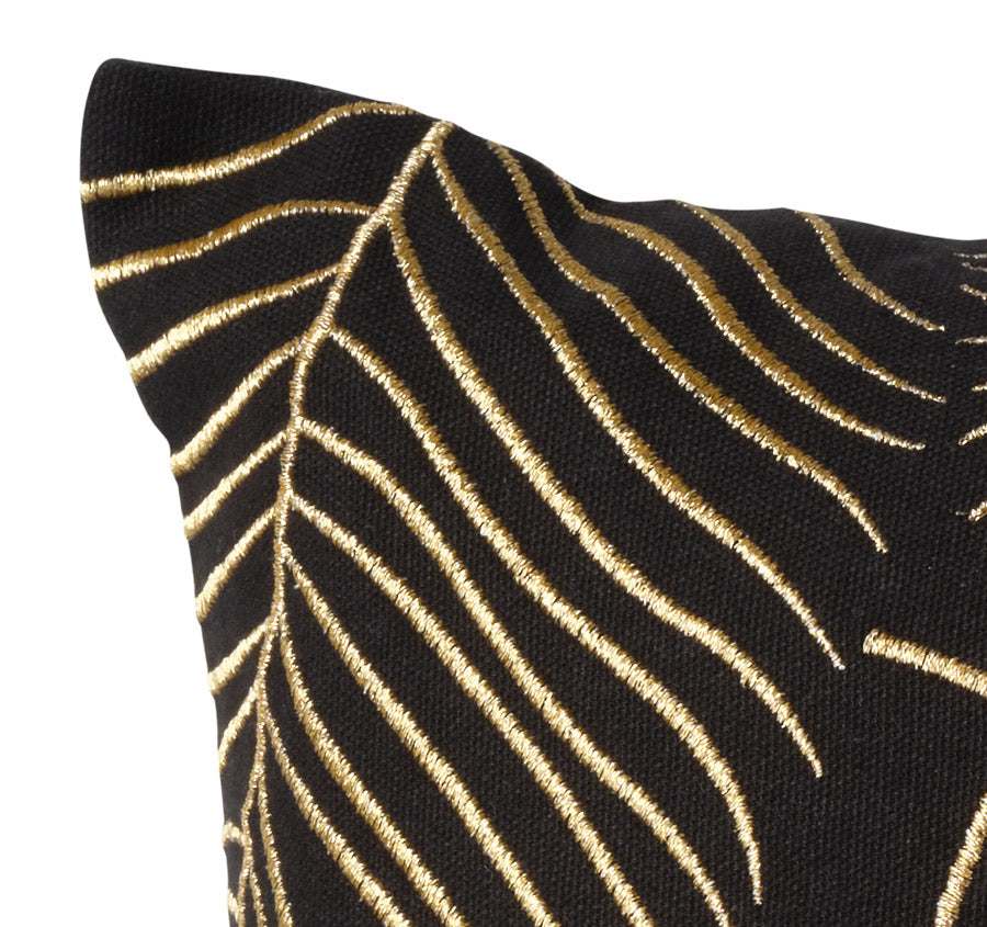 Golden Palms 50x50cm Filled Cushion Black