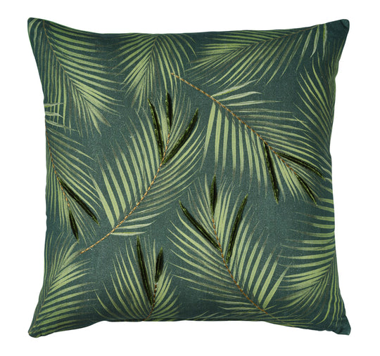 Leafy Palm 50x50cm Filled Cushion Green