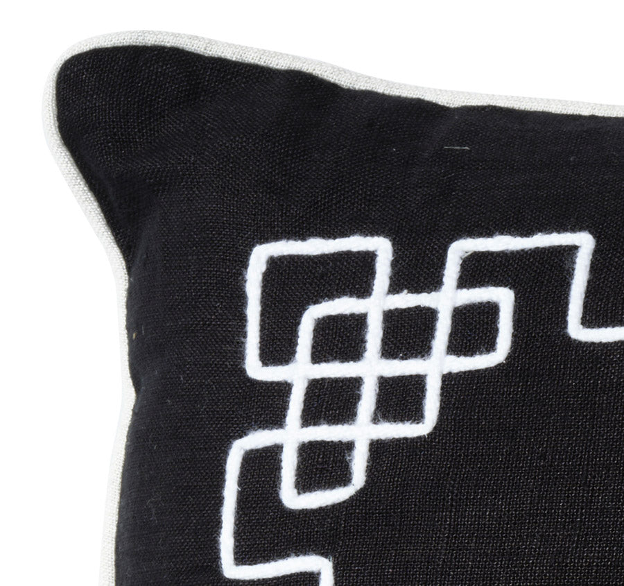 Linen Bedford 50x50cm Filled Cushion Black