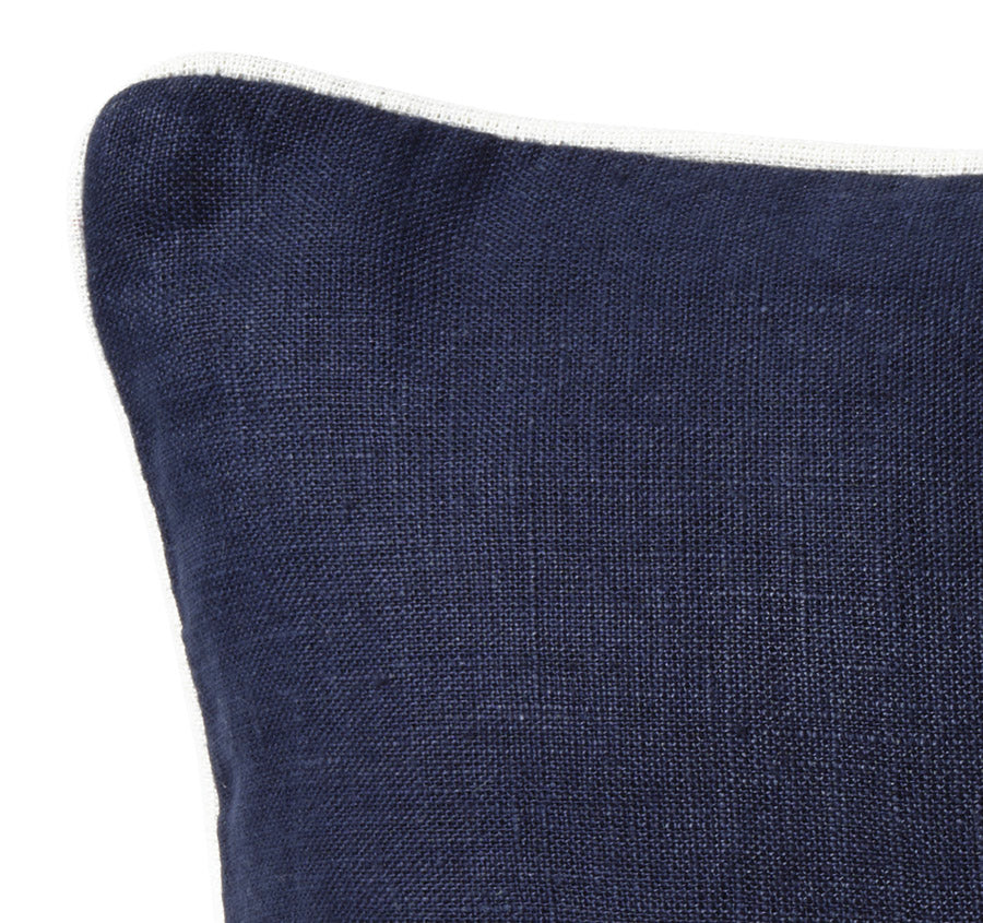 Linen Cape Cod 30x50cm Filled Cushion Navy Manchester Warehouse