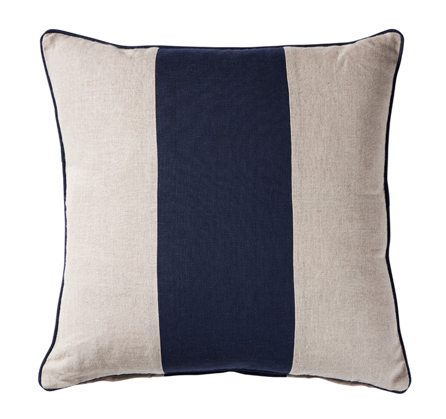 Linen Laguna Stripes 50x50cm Filled Cushion Navy