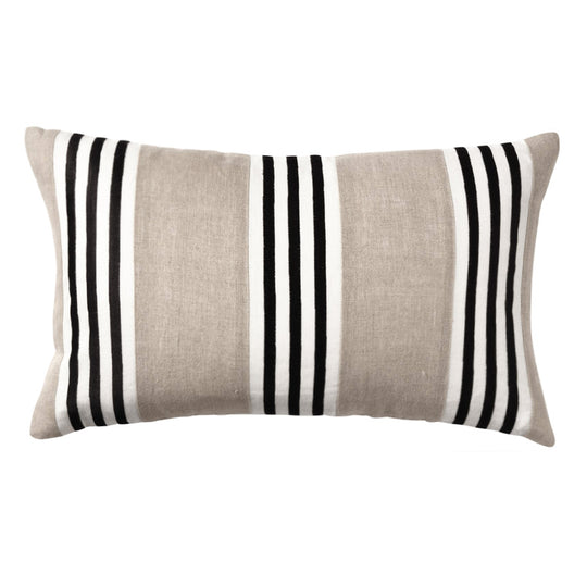 Linen Maison Stripe 30x50cm Filled Cushion Sand