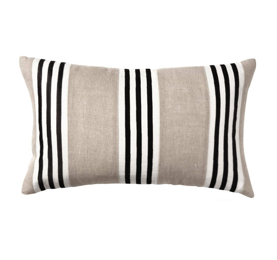 Linen Maison Stripe 30x50cm Filled Cushion Sand