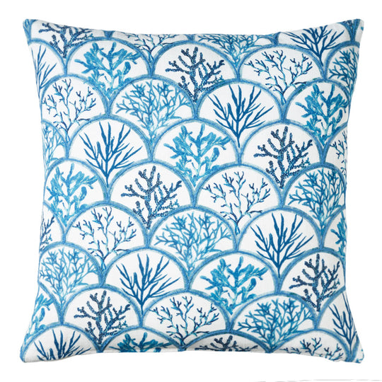Palm Bleau 50x50cm Filled Cushion Blue