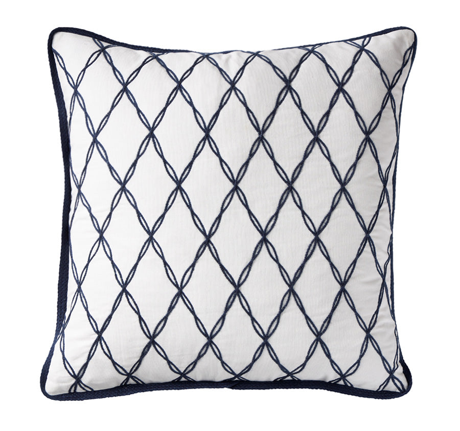 Santorini Lattic 50x50cm Filled Cushion Navy