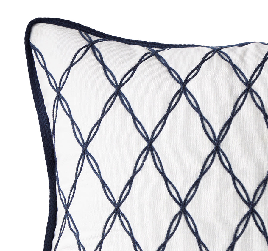 Santorini Lattic 50x50cm Filled Cushion Navy