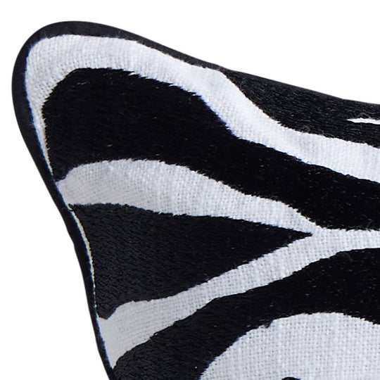 Zebra 30x50cm Filled Cushion Black
