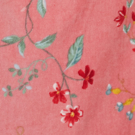 Les Fleur Cotton Velour Bath Robe Range Pink