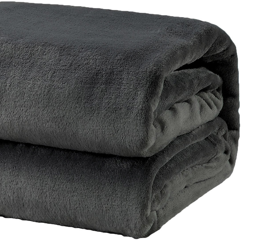 Heavy Weight Acrylic Mink Blanket Charcoal