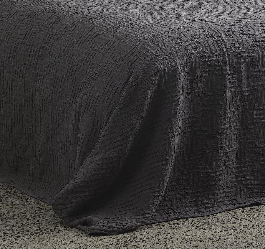 Capsule Bedspread Set Range Charcoal