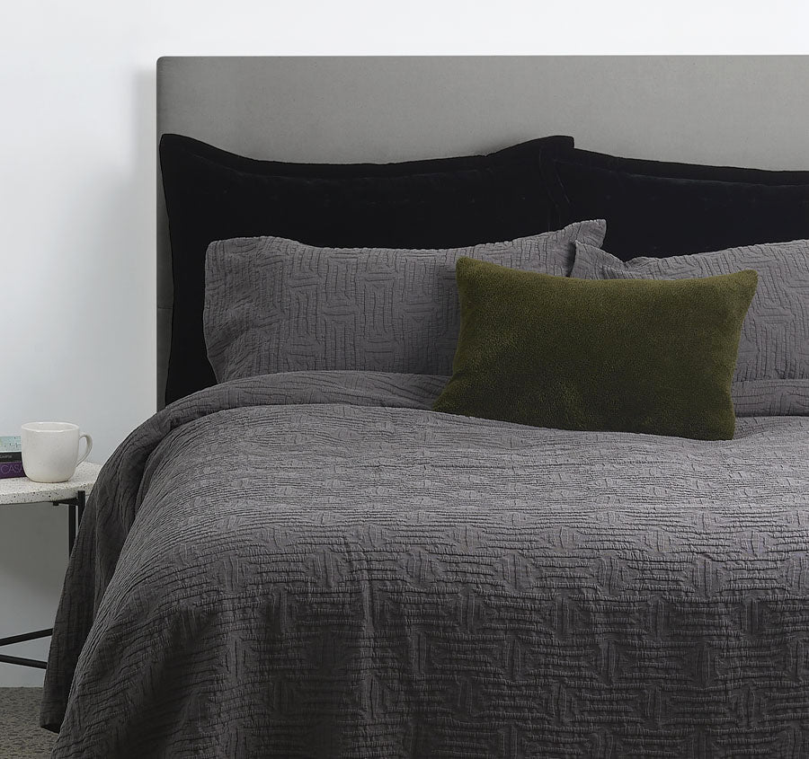 Capsule Coverlet Set Charcoal