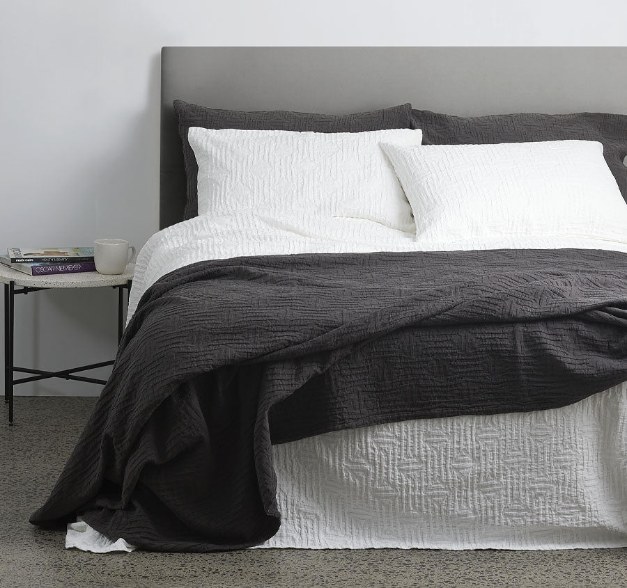 Capsule Coverlet Set Charcoal