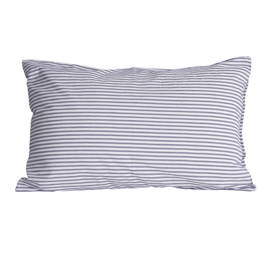 Classic Ticking Standard Pillowcase Pair Navy