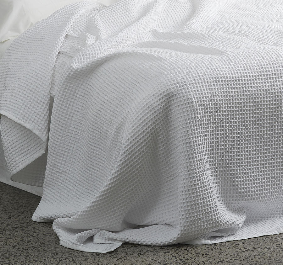 Premier Waffle Blanket Range White