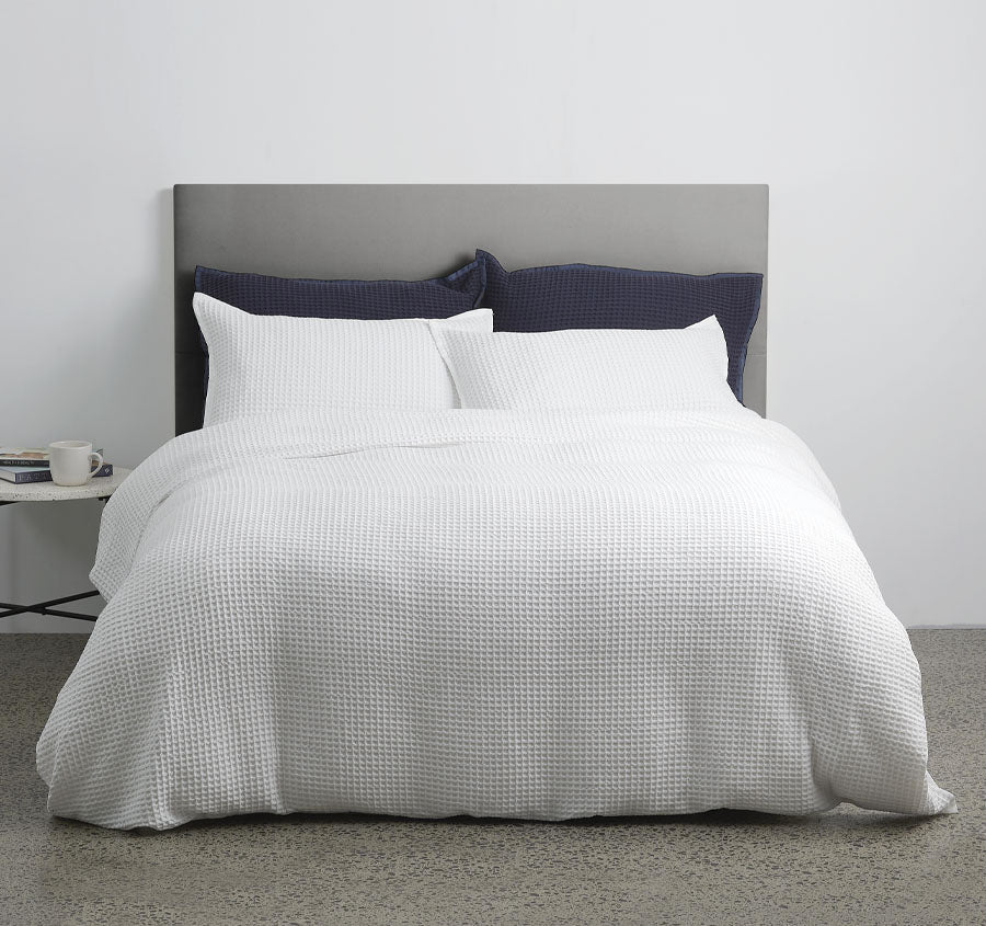 Premier Waffle Quilt Cover Set Range White