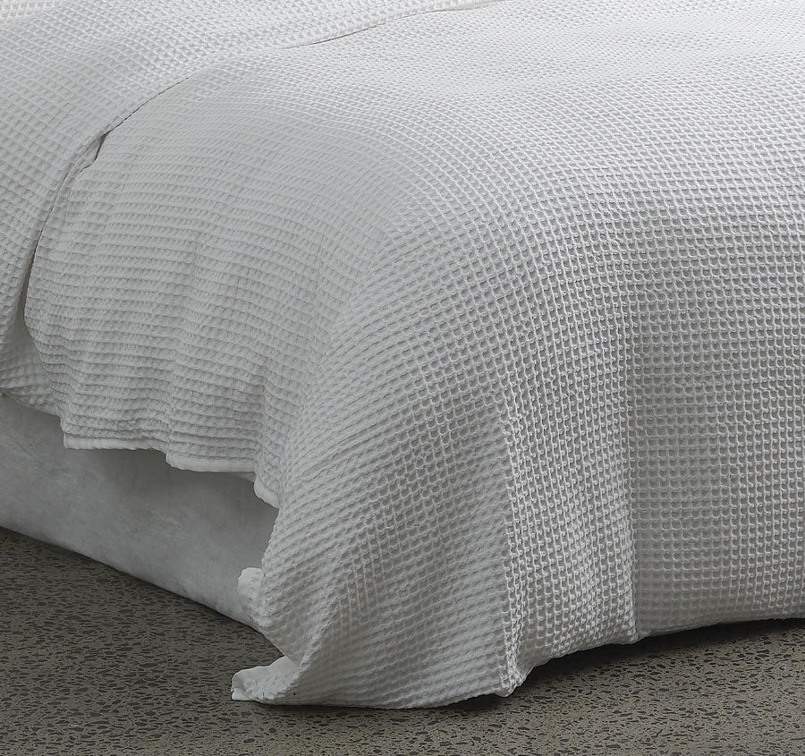 Premier Waffle Quilt Cover Set Range White