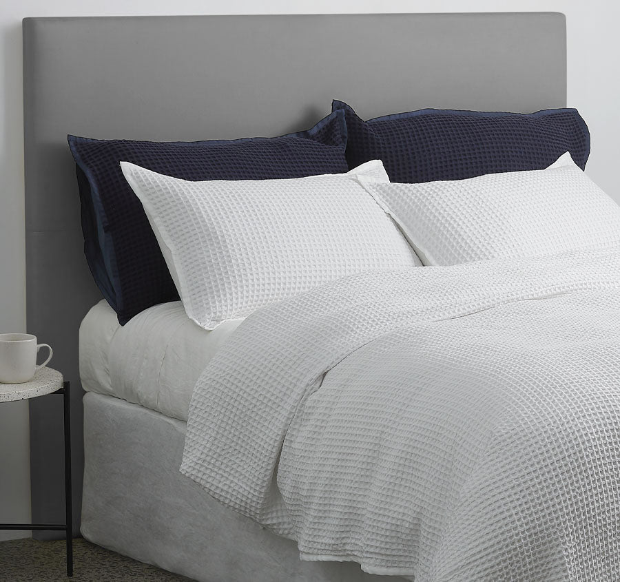 Premier Waffle Quilt Cover Set Range White