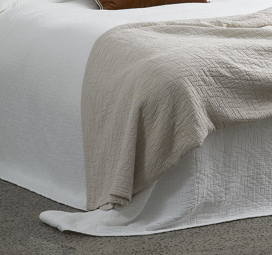 Roma Bedspread Set Range White