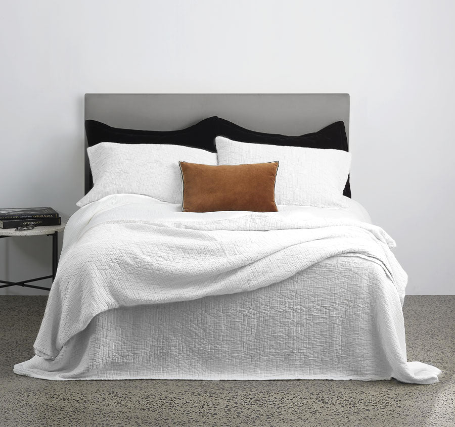 Roma Coverlet Set White