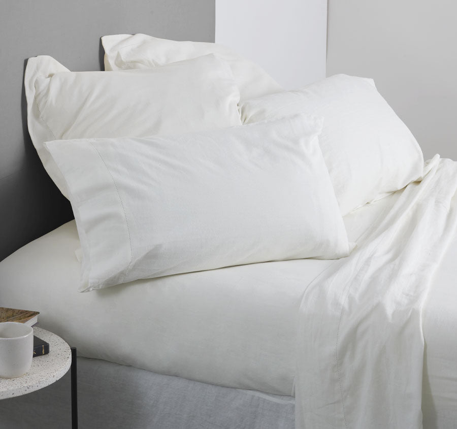 Union Hemstitch Sheet Set Range White