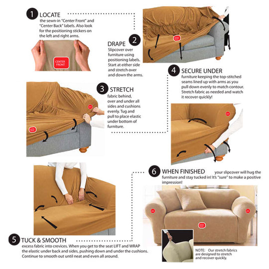 Custom Fit Sofa Cover Protector Range Dark Flax