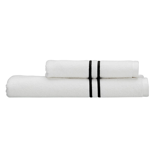 Vida Cord Stitch 650GSM Cotton Bath Towel Range White and Black