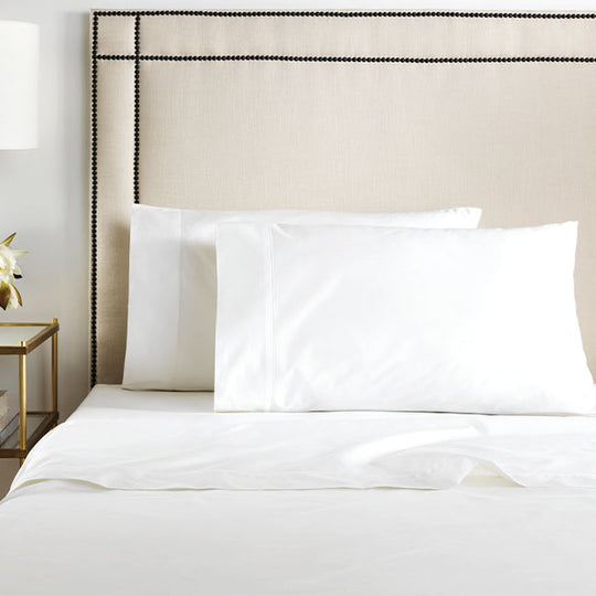 Hotel Luxury 1000THC Cotton Sateen Standard Pillowcase Pair Snow
