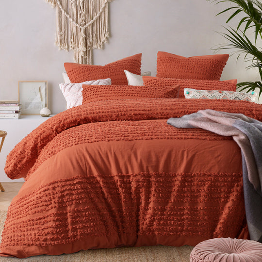 Betty Quilt Cover Set Range Tobacco