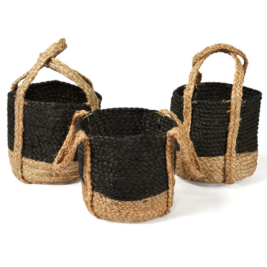 Tava Jute Basket with Handle Range Black